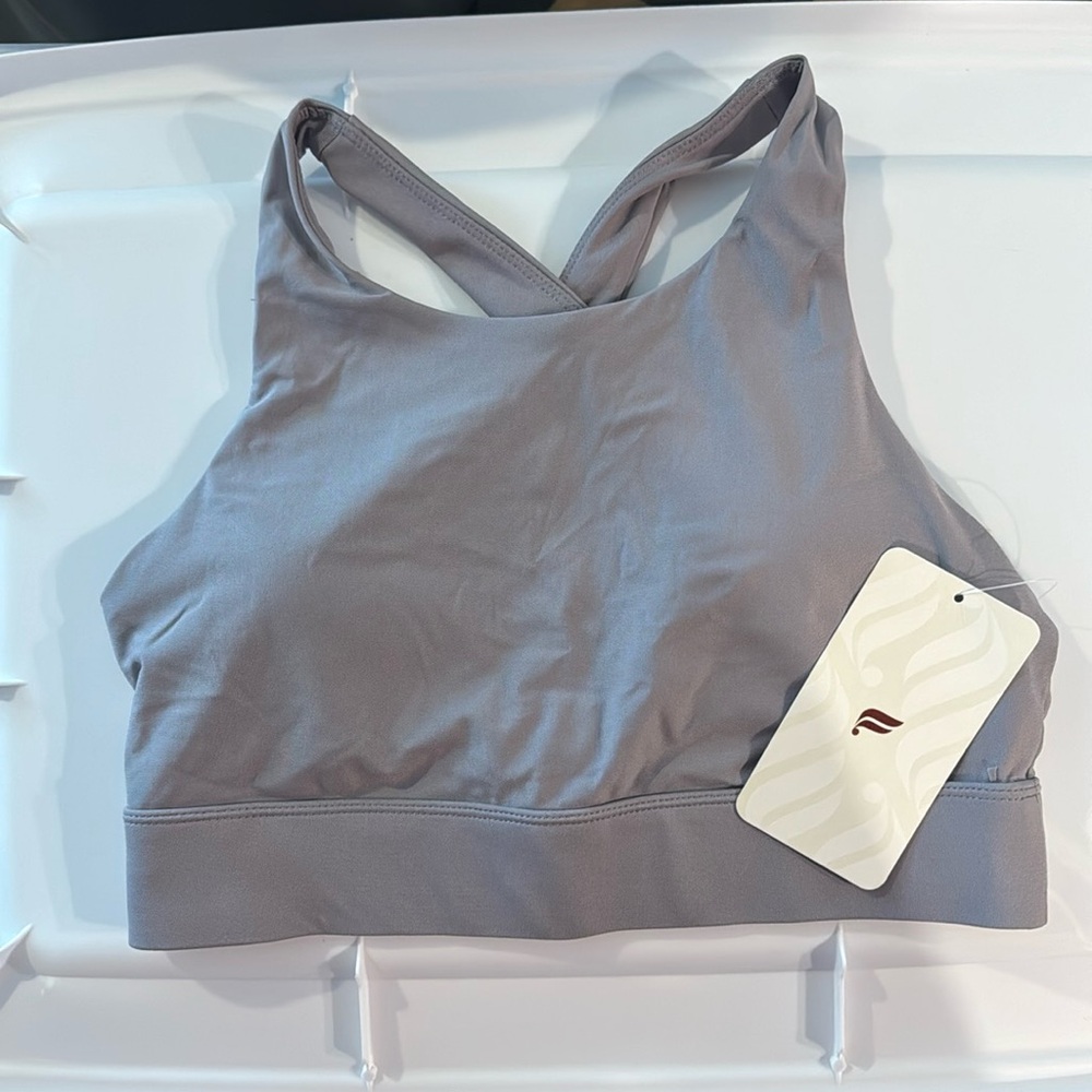 Fabletics Ella high-impact high neck sports bra in lavender size small